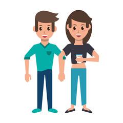 couple drinking coffee cartoon vector illustration
