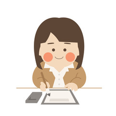 女性キャラクター習字