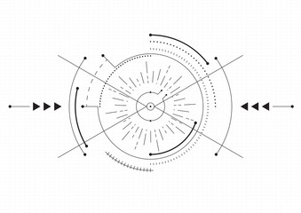 Modern technology background. Target screen elements. Outline HUD user interface for business. Vector illustration © royyimzy