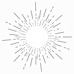 Vintage hand drawn sunburst. Vector illustration