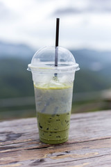 Green tea ice Blurred Mountain View 