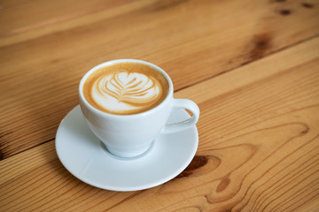White cups of tasty cappuccino.
