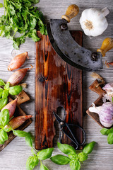 Fresh coriander and basil