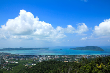 Phuket View Point to see ocean view of Phuket ,Thailand.