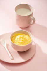 Homemade vegetable baby food. Potato puree for baby