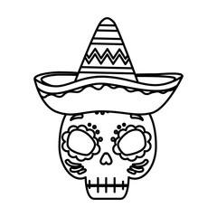 death mask with mexican hat