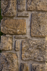 Texture of a yellow sbrick tone wall. Old wall texture