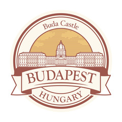 Buda Castle in Budapest, Hungary stamp