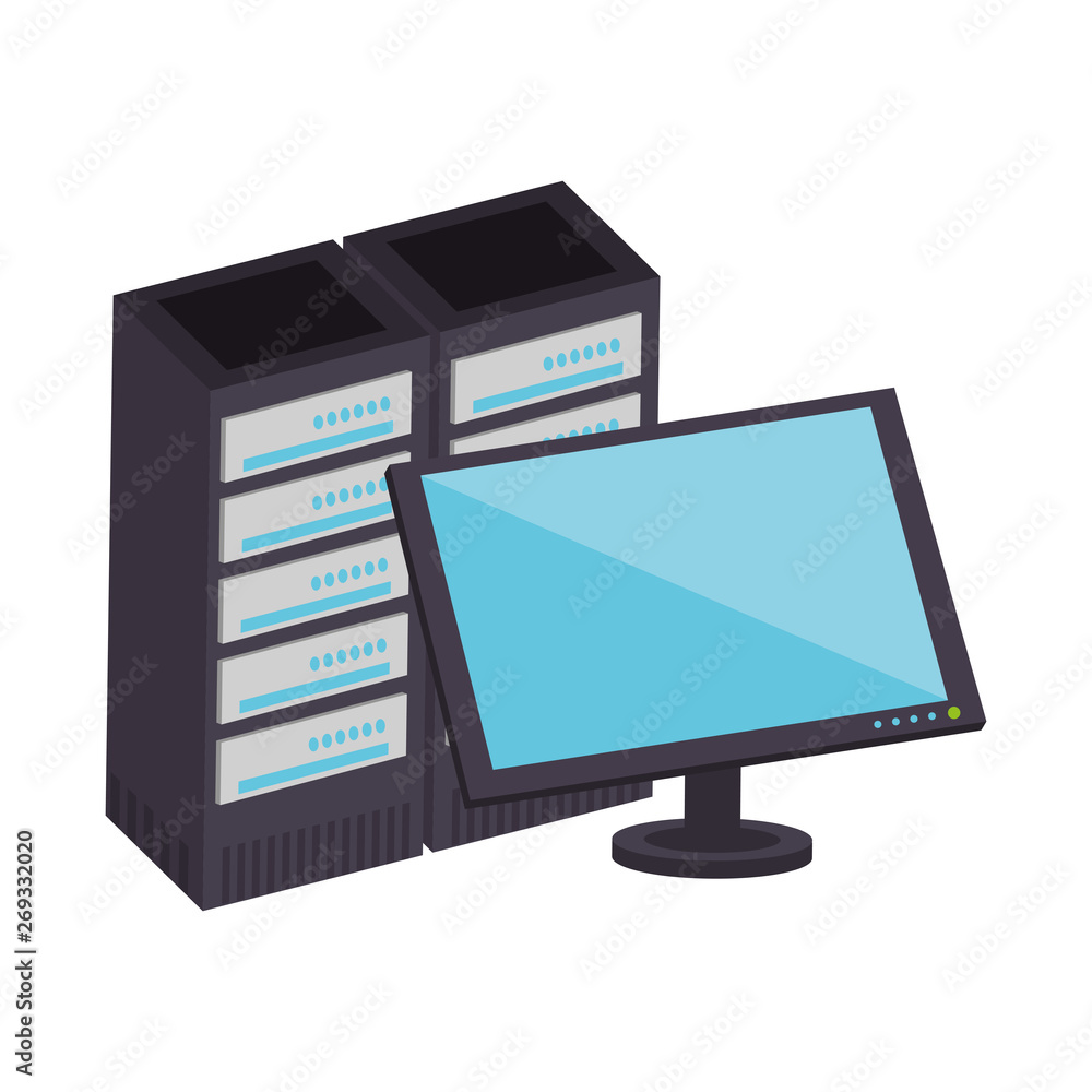 Poster computer monitor and servers database