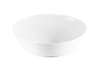 empty white bowls on white background