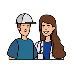professional female doctor with builder