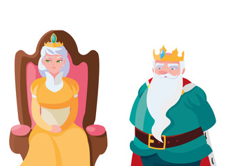 king and queen on throne characters