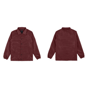 Maroon and deals white windbreaker