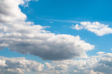 fluffy white cloud on air clear blue sky weather background