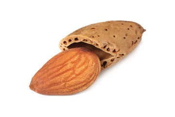 almond isolated on white background. Nuts on white background.