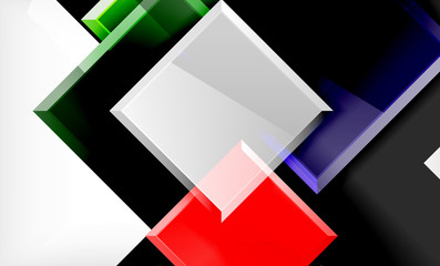 Obraz premium Bright colorful square shape blocks geometrical background