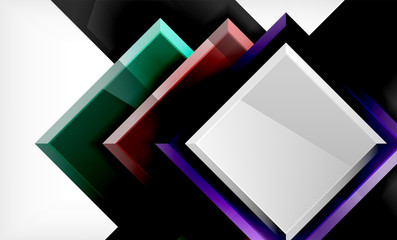 Bright colorful square shape blocks geometrical background