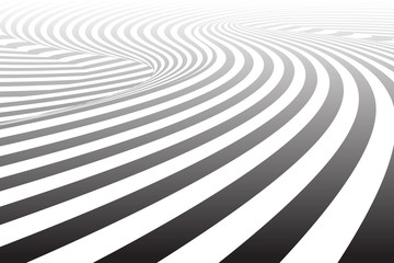 Fototapeta na wymiar Abstract wavy lines design. Diminishing perspective view.