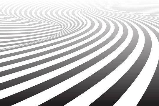 Abstract Wavy Lines Design. Diminishing Perspective View.