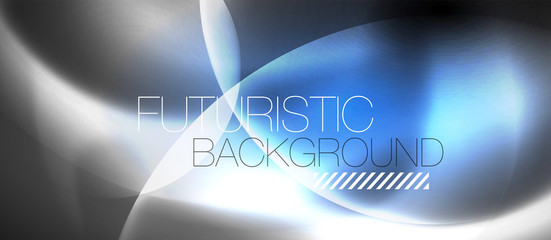 Shiny neon color light with circles abstract background