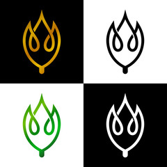 minimalist elegant leaf logo design inspiration with line art style