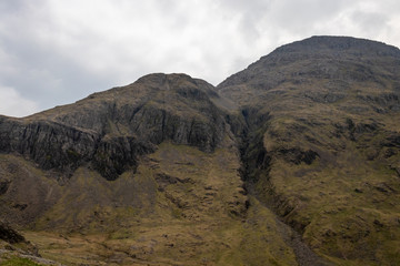 View of Scafell and Deep Ravine, Lake District, England, UK