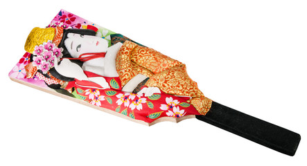 a racket used for the traditional game hanetsuki japan.
