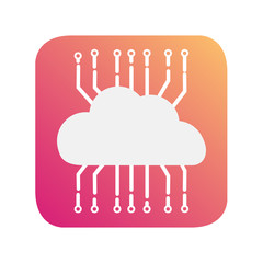 Cloud storage.Concept cloud technology data transfer.Flat vector.Cyber network.