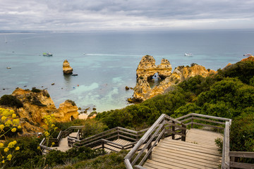 Stairs of Camilo beach in Algarve, Portugal
