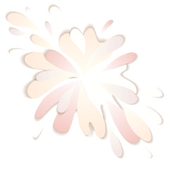 Paper multilayer bursts of cream, water and drops, cut from paper. 3d splash fluid. Vector cosmetic template for presentations, articles, banners and your design.