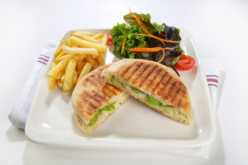 flat bread baked on a griddle toast turkish style street food cuisine with side dishes