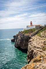 Fototapeta na wymiar Lighthouse of Cabo de São Vicente - End of Europe - Sagres, Algarve - Portugal