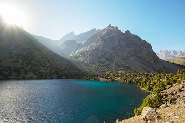 Obraz premium Fann mountains lake