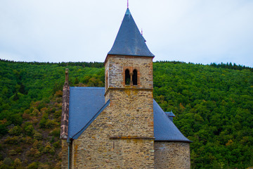 Fototapeta premium Church of Esch-sur-Sure Castle (Chateau d'Esch-sur-Sure) in Luxembourg