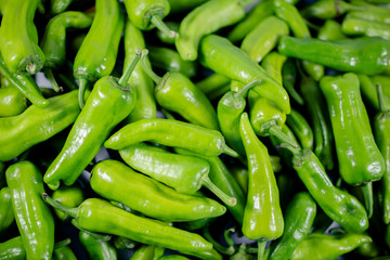 green raw pepper top view