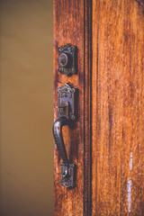 Vintage handles with Wooden door