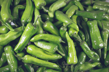 green raw pepper top view