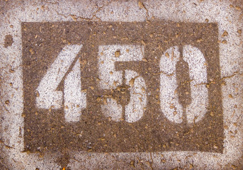the numbers on the asphalt 450