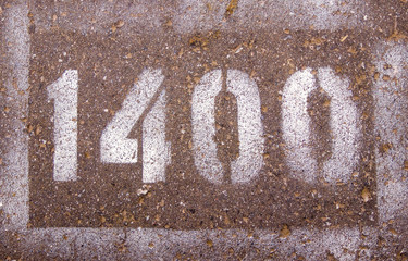 the numbers on the asphalt 1400