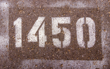 the numbers on the pavement 1450