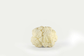raw uncooked cauliflower isolated white background