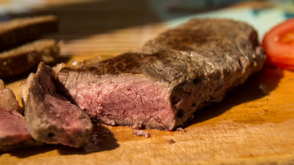 Nice juicy steak on the plate