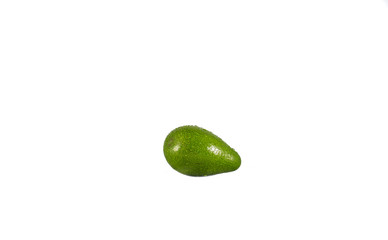 immature and mature avocado white background