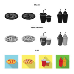 Vector design of pizza and food logo. Collection of pizza and italy vector icon for stock.