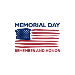 Fototapeta premium Memorial Day Background, simple illustration