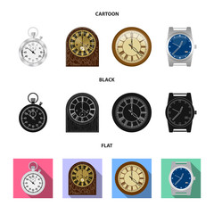 Fototapeta na wymiar Vector design of clock and time symbol. Collection of clock and circle vector icon for stock.