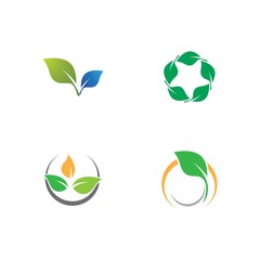 Ecology logo template vector icon illustration