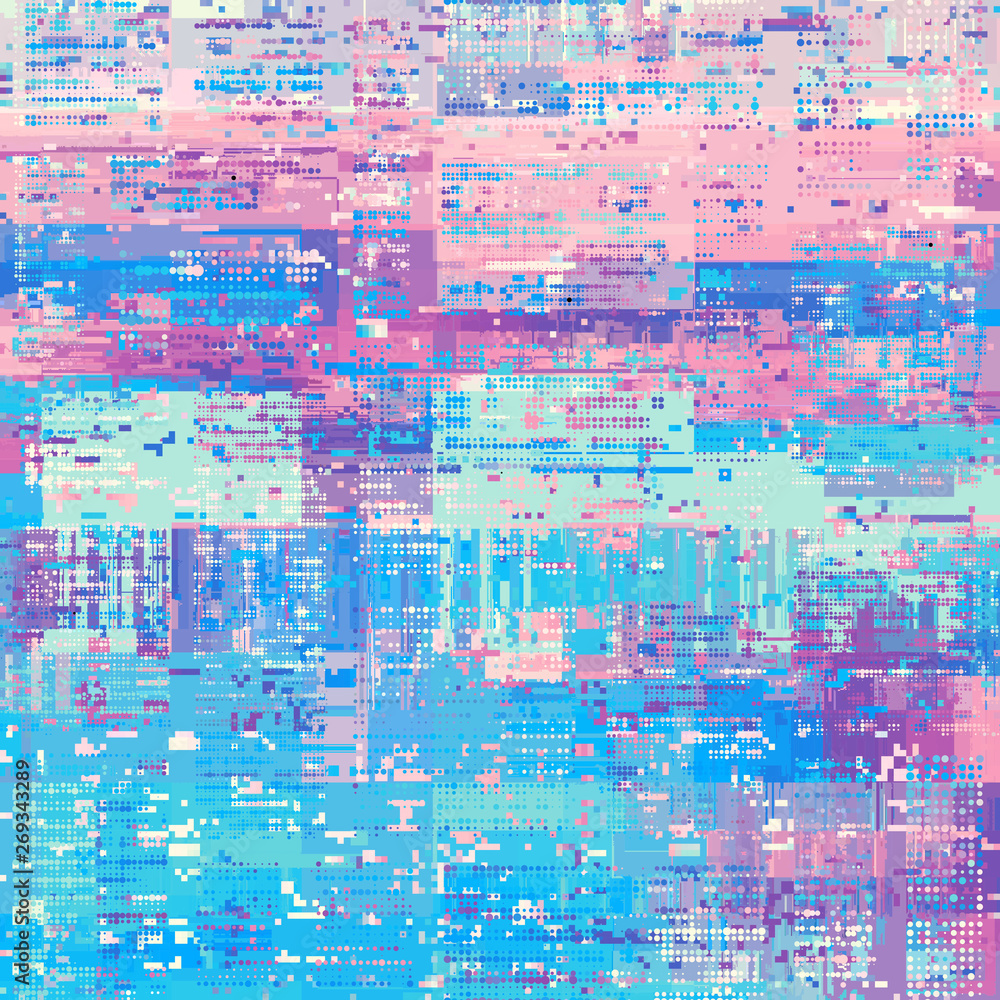 Poster abstract seamless pattern with imitation of a grunge datamoshing texture. low poly holographic patte