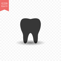 Tooth icon simple flat style vector illustration.