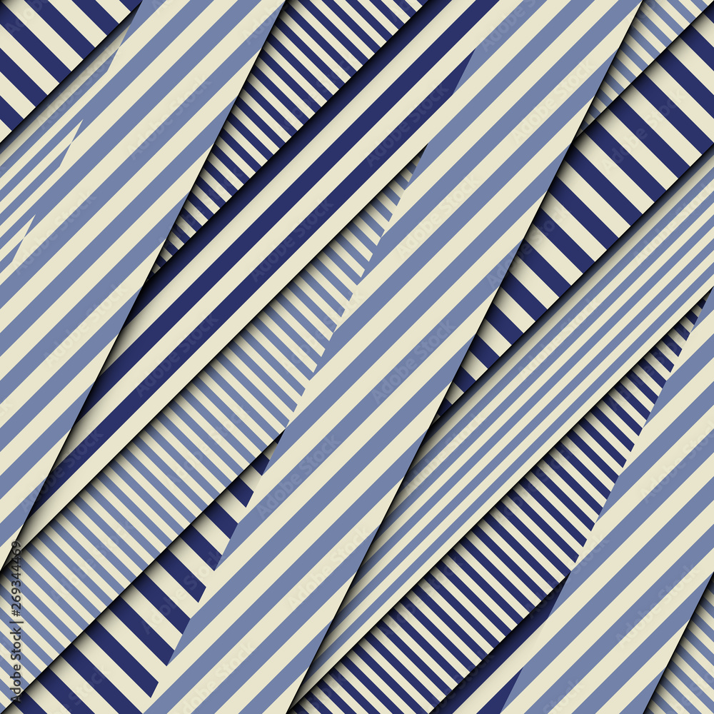 Poster Seamless vector image. Patchwork strips pattern. Imitatin of interweaving ribbons.